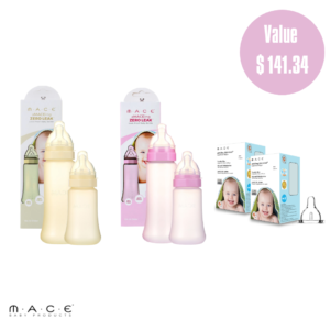 Bundle C(aMACEing ZERO LEAK® BABY 10oz bottles(2)+7oz bottles(2)+ZERO LEAK® Nipple set(2pack)(2)