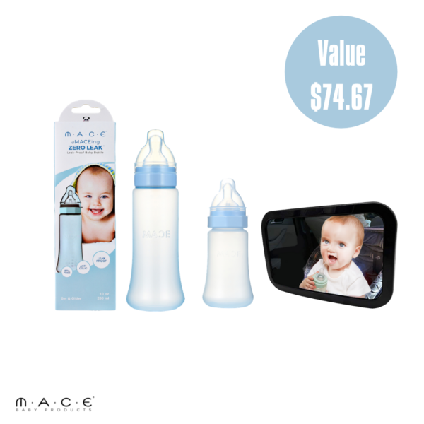 Bundle E(aMACEing ZERO LEAK® Baby Bottle7oz+10oz+Backseat Mirror)