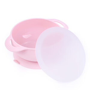 100% BPA Free Silicone Suction Bowl with Lid