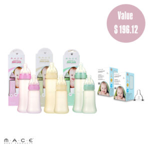 Bundle B(aMACEing ZERO LEAK® BABY 10oz bottles(3)+7oz bottles(3)+ZERO LEAK® Nipple set(2pack)(2)